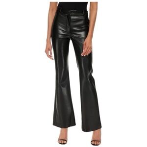 Wilfred Aritzia Cabaret Black Faux Leather Flare Pants Size 00/XXS Modern Fit